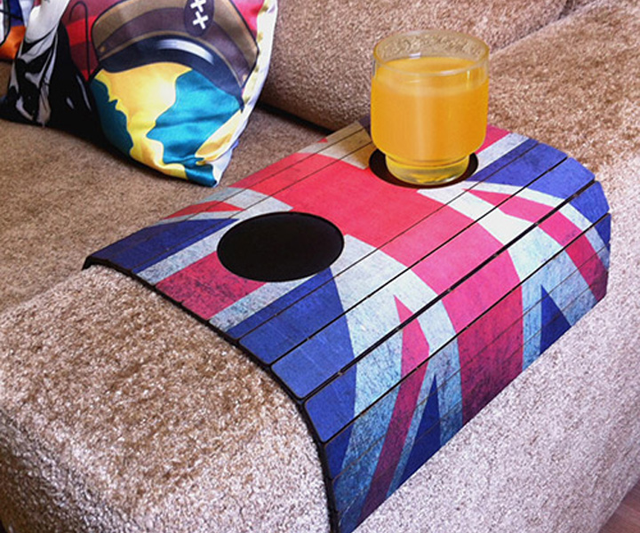 Bandeja Flexible con soporte para vasos Reino Unido