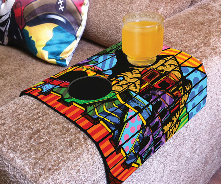 Bandeja Flexible con soporte para vasos 7 maravillas