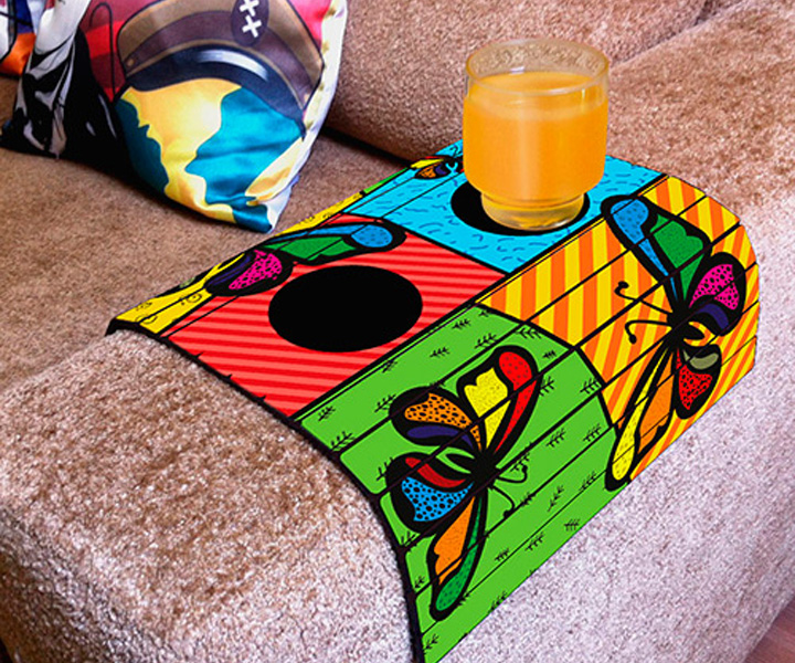 Bandeja Flexible con soporte para vasos mariposas